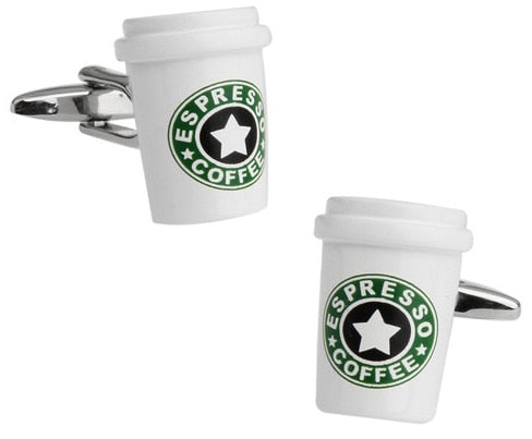 Factory Retail Novelty Cufflinks 29 Designs Option Police box/ Whiskey/ Coffee Cup/ Beer Cap/Cube/ Chaplin Design Cuff Links