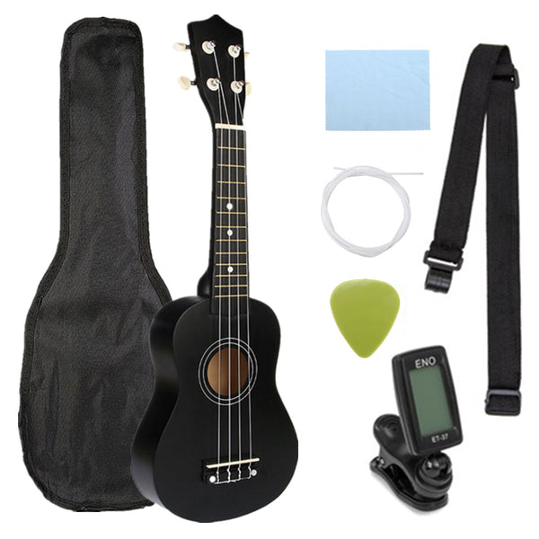 Zebra 21 inch Ukelele Soprano 4 Strings Hawaiian Spruce Basswood Guitar Musical Instrument Set Kits+Tuner+String+Strap+Bag