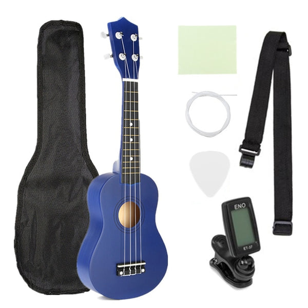 Zebra 21 inch Ukelele Soprano 4 Strings Hawaiian Spruce Basswood Guitar Musical Instrument Set Kits+Tuner+String+Strap+Bag